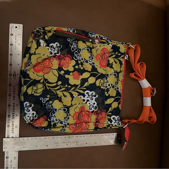 Haiku Jaunt Floral Crossbody Bag with Orange Strap - Picture 2 of 6